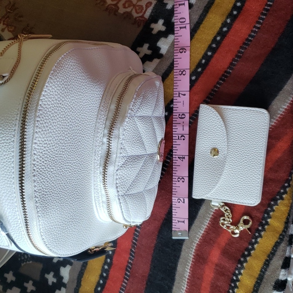 House of Harlow 1960 Mini Backpack with Card Case Cloud Dancer NWT - Picture 8 of 10
